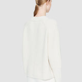 White Light Cardigan Stitch Round Neck Jumper - Joseph