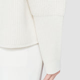 White Light Cardigan Stitch Round Neck Jumper - Joseph