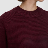 Purple Light Cardigan Stitch Round Neck Jumper - Joseph