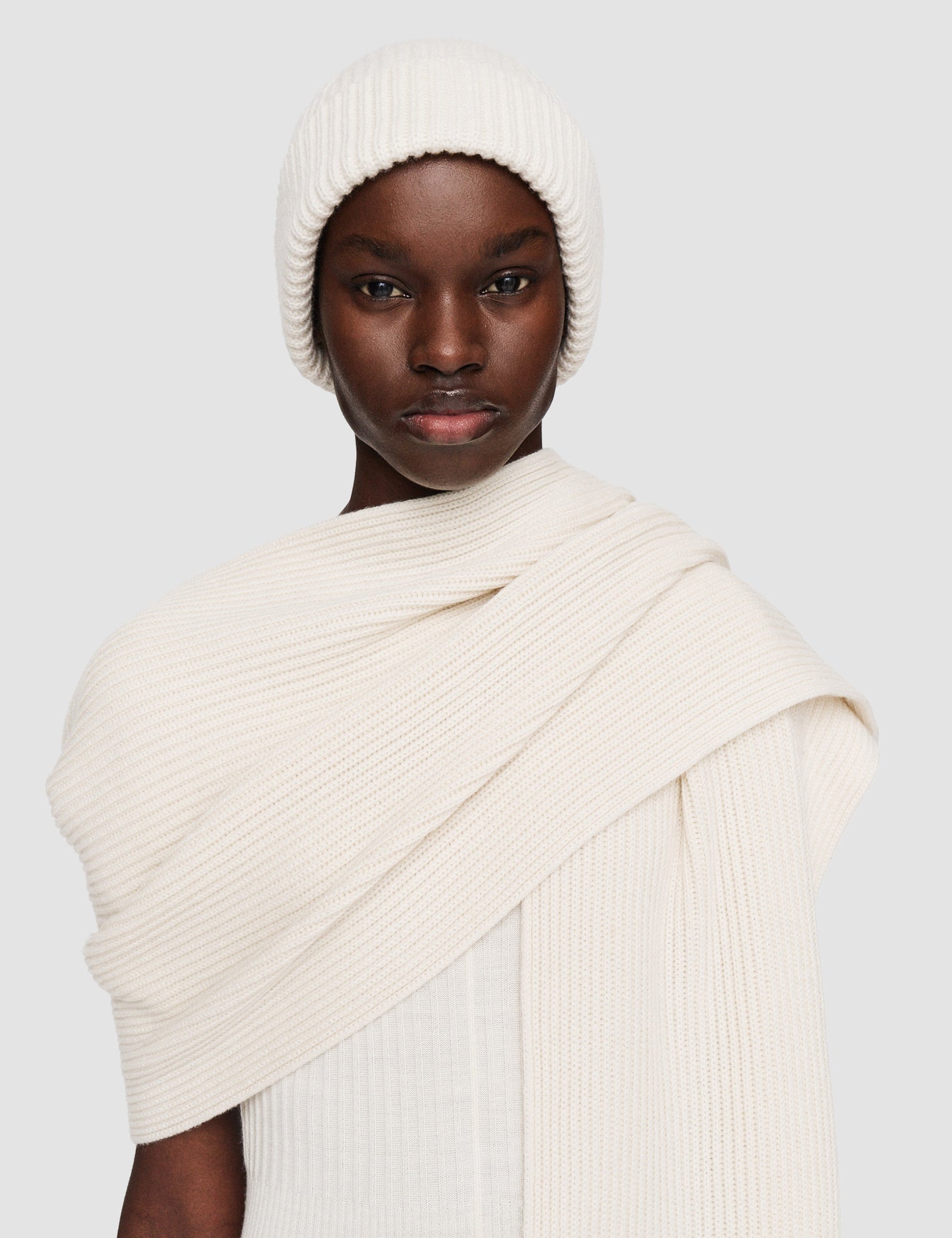 White Light Cardigan Stitch Scarf - Joseph