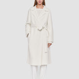 White Diagonal Knit Coat - Joseph