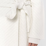 White Diagonal Knit Coat - Joseph