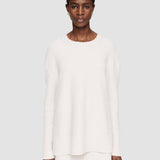 White Diagonal Knit Round Neck Jumper - Joseph