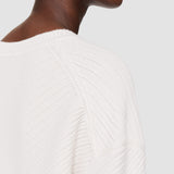 White Diagonal Knit Round Neck Jumper - Joseph