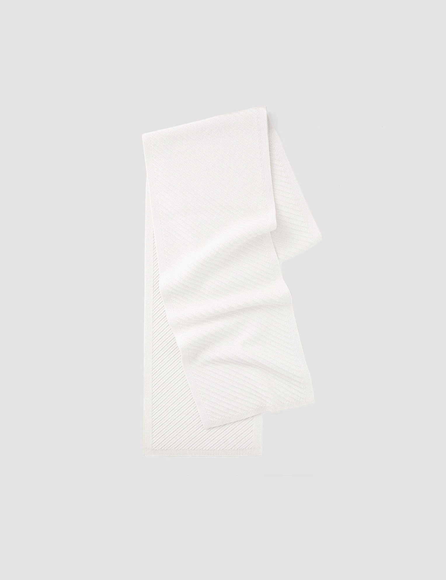 White Diagonal Knit Scarf - Joseph