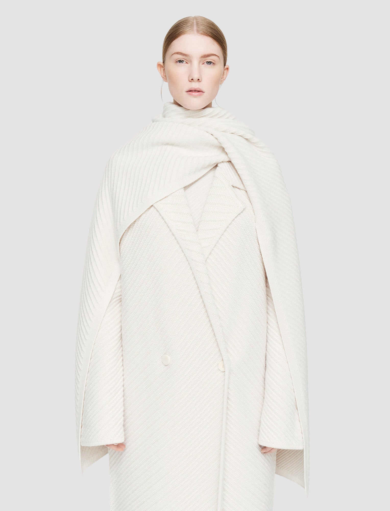 white-diagonal-knit-scarf-JOSEPH