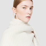 White Diagonal Knit Scarf - Joseph