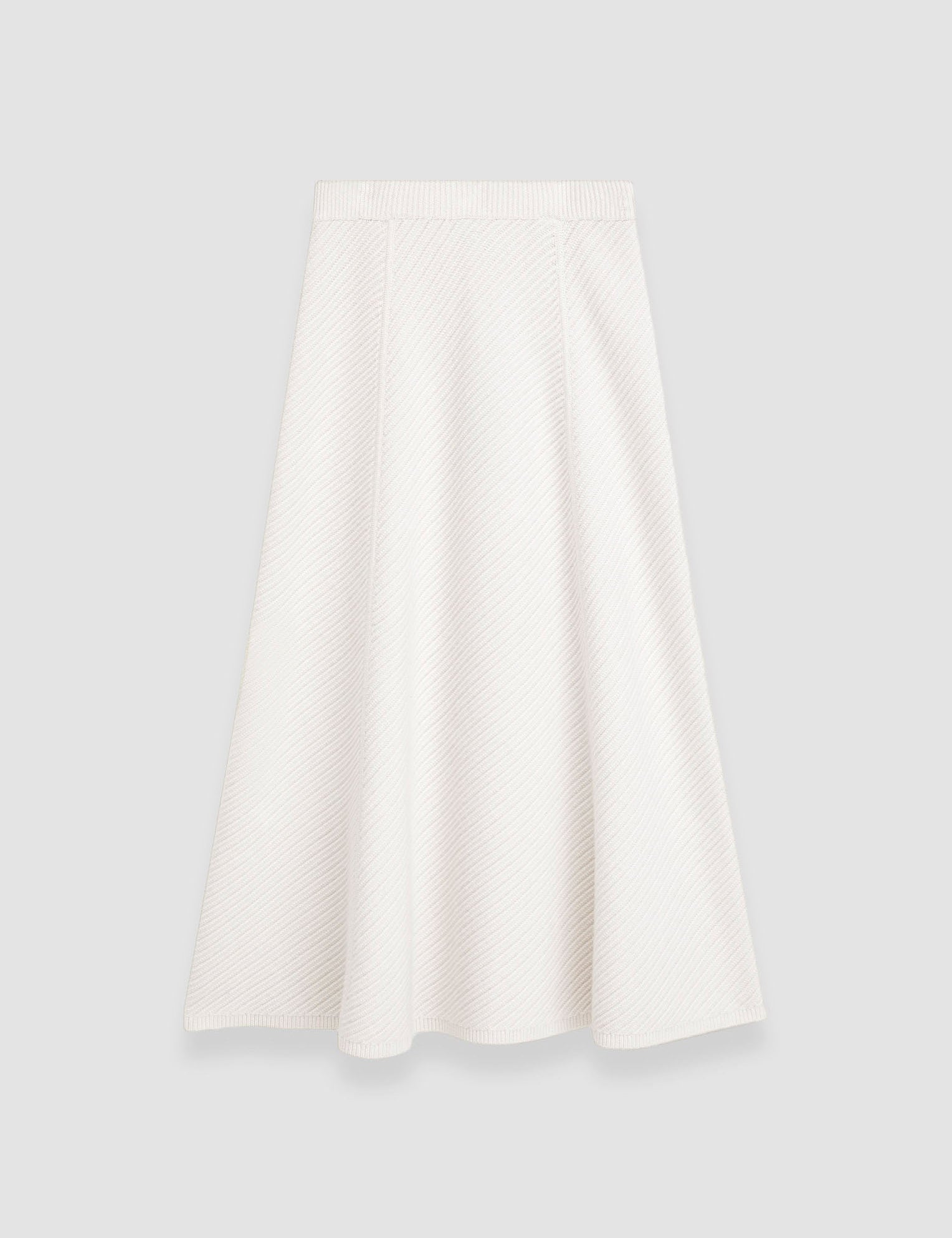 White Diagonal Knit Skirt - Joseph