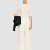 White Soft Cotton Silk Thurlow Trousers - Joseph