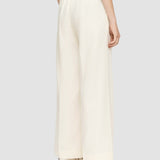 White Soft Cotton Silk Thurlow Trousers - Joseph