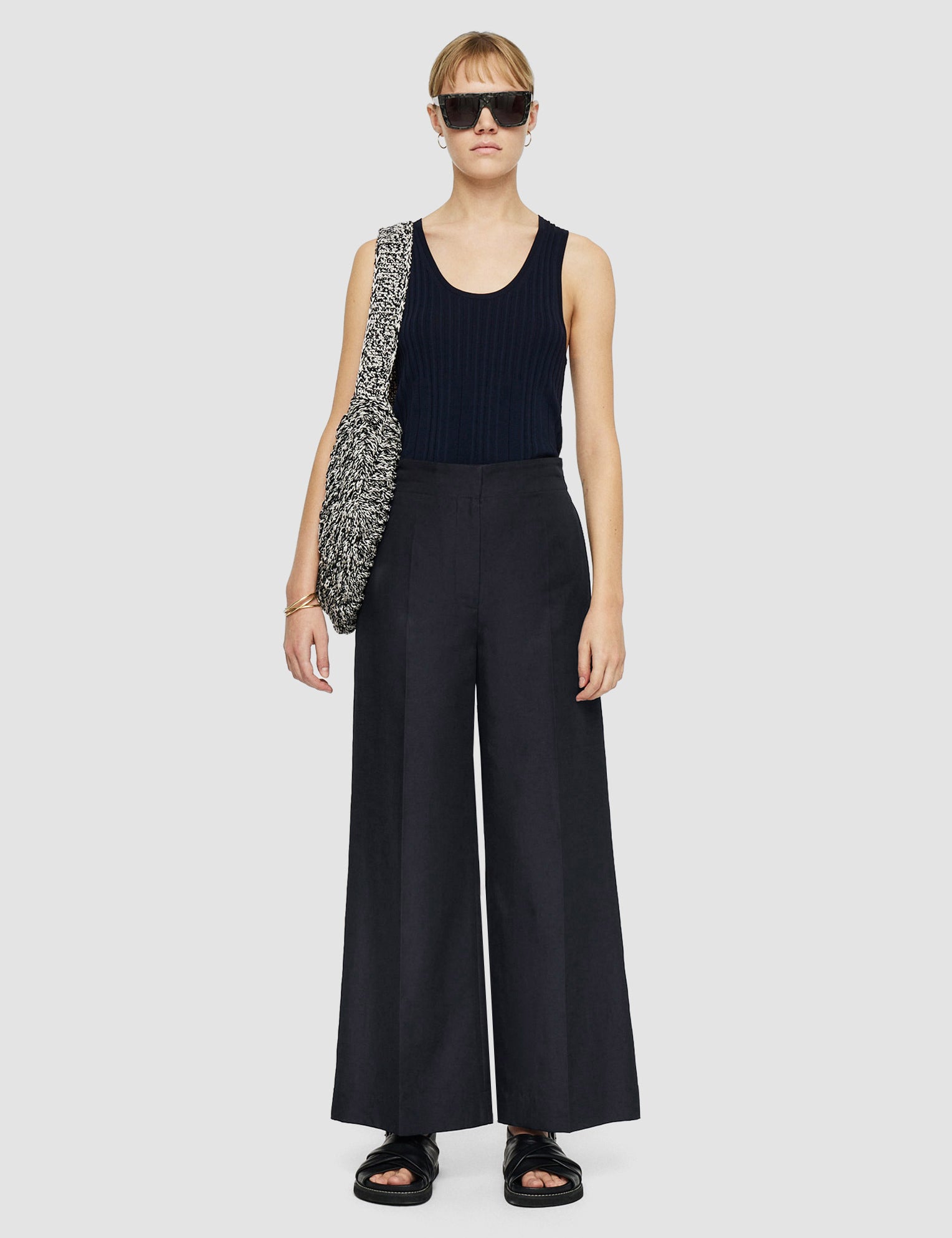 Blue Soft Cotton Silk Thurlow Trousers - Joseph