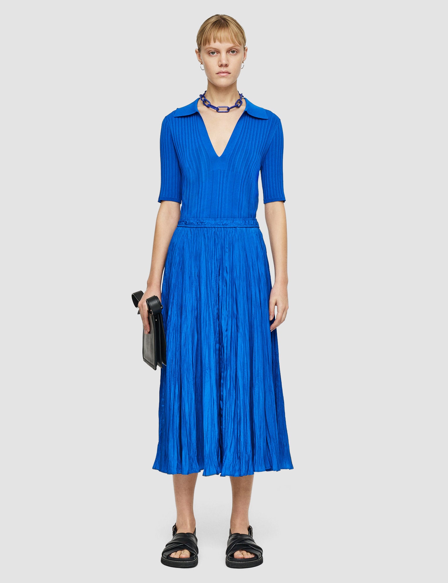 Blue Sully Habotai Silk Skirt - Joseph