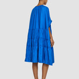 Blue Habotai Silk Emile Dress - Joseph