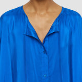 Blue Habotai Silk Emile Dress - Joseph