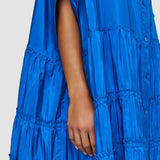 Blue Habotai Silk Emile Dress - Joseph