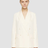 White Soft Cotton Silk Jaden Jacket - Joseph