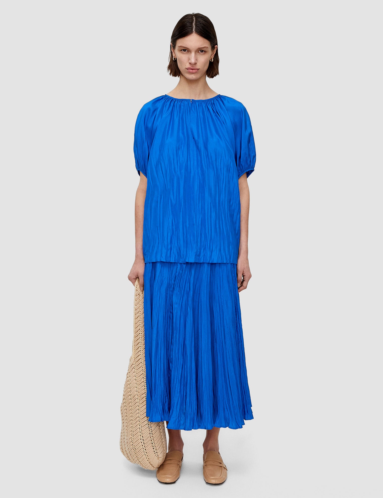 Blue Briela Habotai Silk Blouse - Joseph