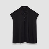 Black Airy Plissé Antin Blouse - Joseph