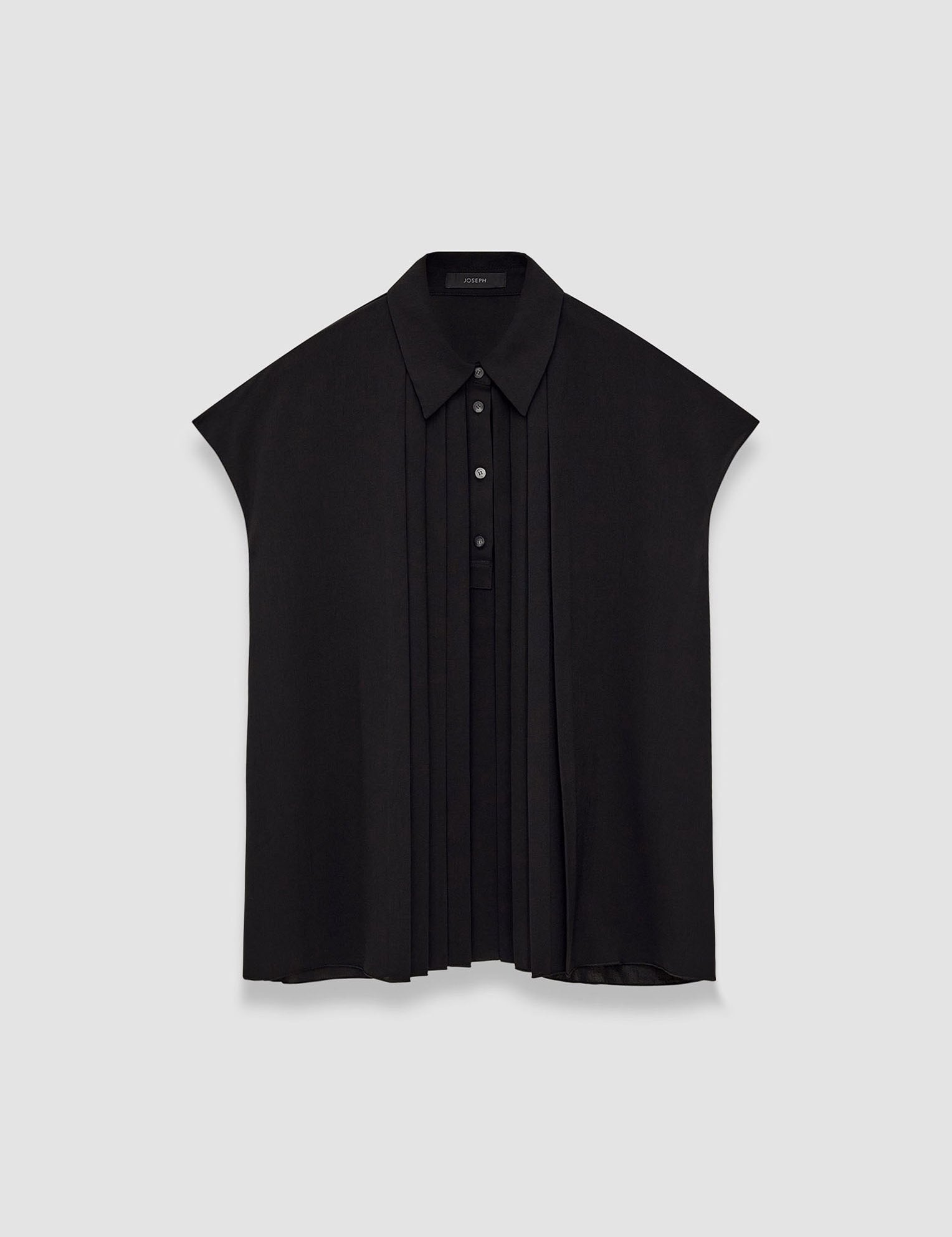 Black Airy Plissé Antin Blouse - Joseph