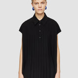 Black Airy Plissé Antin Blouse - Joseph