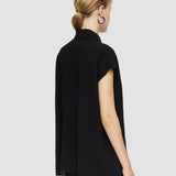 Black Airy Plissé Antin Blouse - Joseph