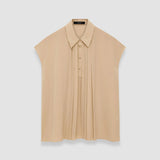 Beige Airy Plissé Antin Blouse - Joseph