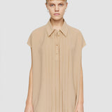 Beige Airy Plissé Antin Blouse - Joseph