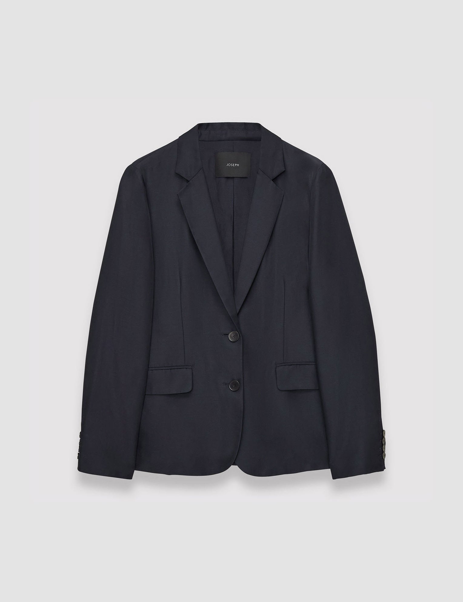 Blue Soft Cotton Silk Belmore Jacket - Joseph