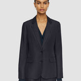 Blue Soft Cotton Silk Belmore Jacket - Joseph