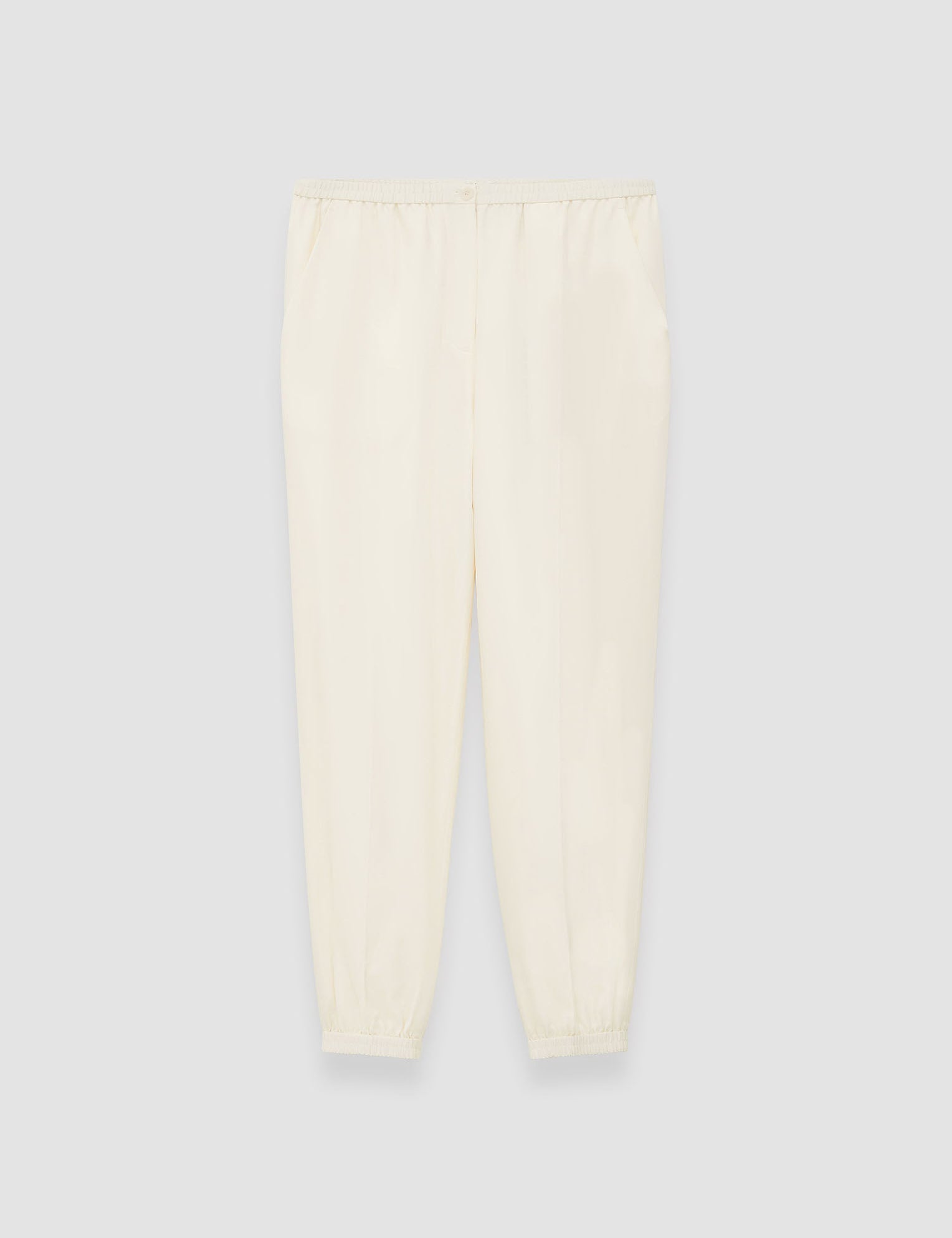 White Taio Soft Cotton Silk Trousers - Joseph