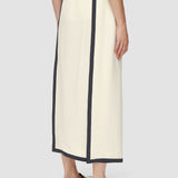 White Heavy Silk Crepe Animation Iris Skirt - Joseph