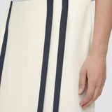 White Heavy Silk Crepe Animation Iris Skirt - Joseph