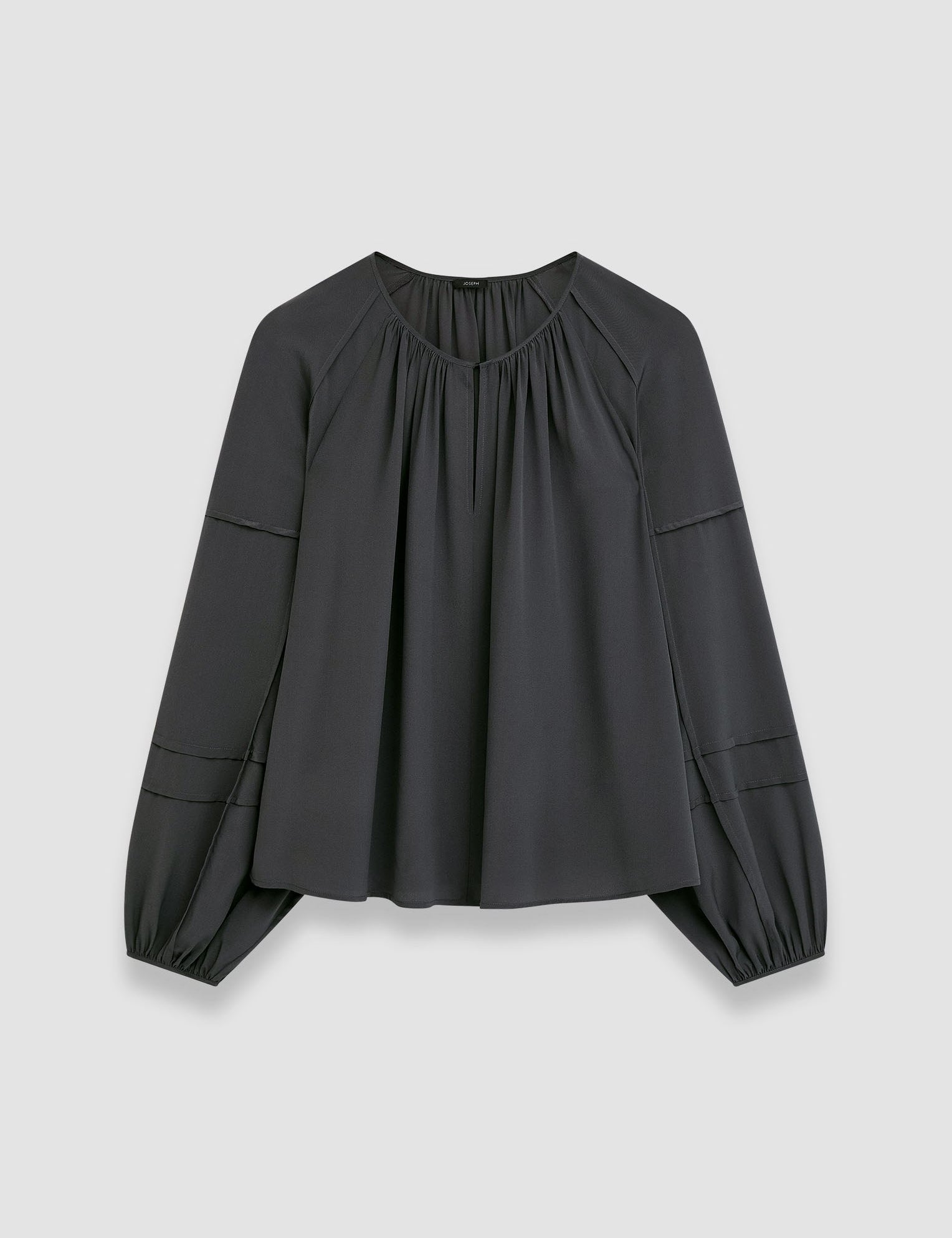 Grey Silk Crepe de Soie Havre Blouse - Joseph