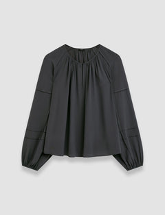 Grey Silk Crepe de Soie Havre Blouse - Joseph