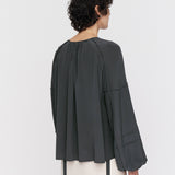 Grey Silk Crepe de Soie Havre Blouse - Joseph