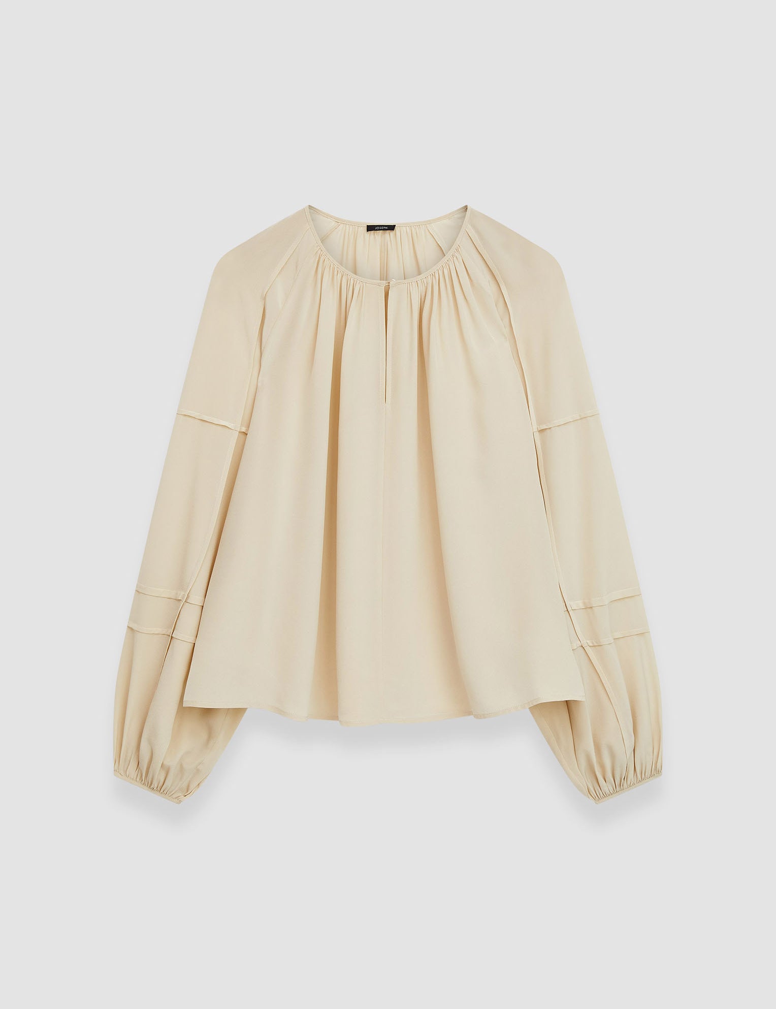 Beige Silk Crepe de Soie Havre Blouse - Joseph