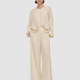 Beige Hulin Crepe de Soie Silk Trousers - Joseph