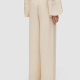 Beige Hulin Crepe de Soie Silk Trousers - Joseph