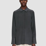 Grey Bold Crepe de Soie Silk Blouse - Joseph