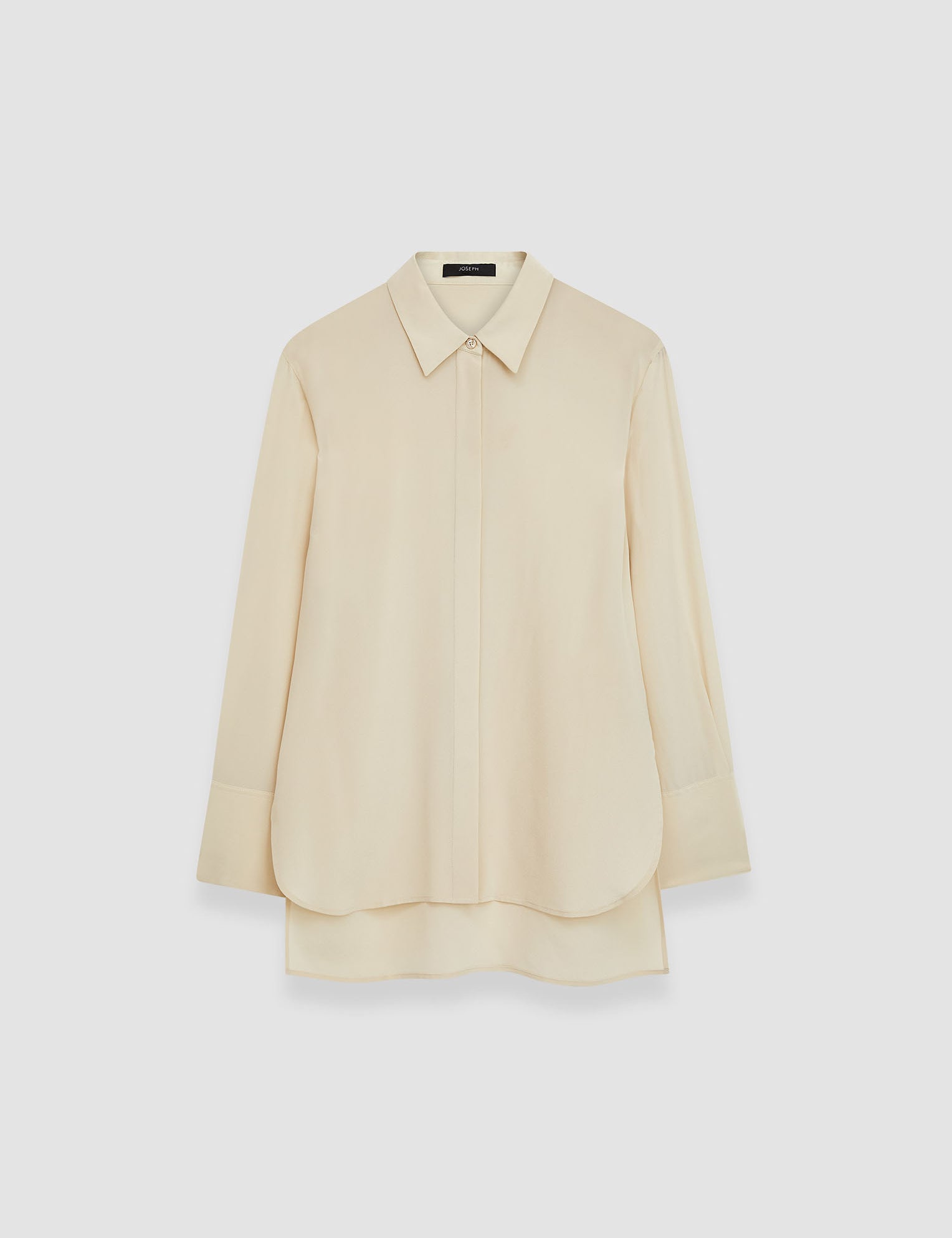 Beige Bold Crepe de Soie Silk Blouse - Joseph