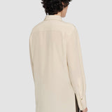 Beige Bold Crepe de Soie Silk Blouse - Joseph