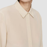 Beige Bold Crepe de Soie Silk Blouse - Joseph