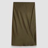 Green Isaak Silk Satin Skirt - Joseph