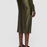 Green Isaak Silk Satin Skirt - Joseph