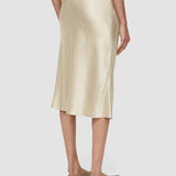 Beige Isaak Silk Satin Skirt - Joseph