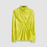 Green Brunel Silk Satin Blouse - Joseph