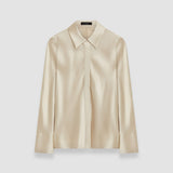 Beige Brunel Silk Satin Blouse - Joseph