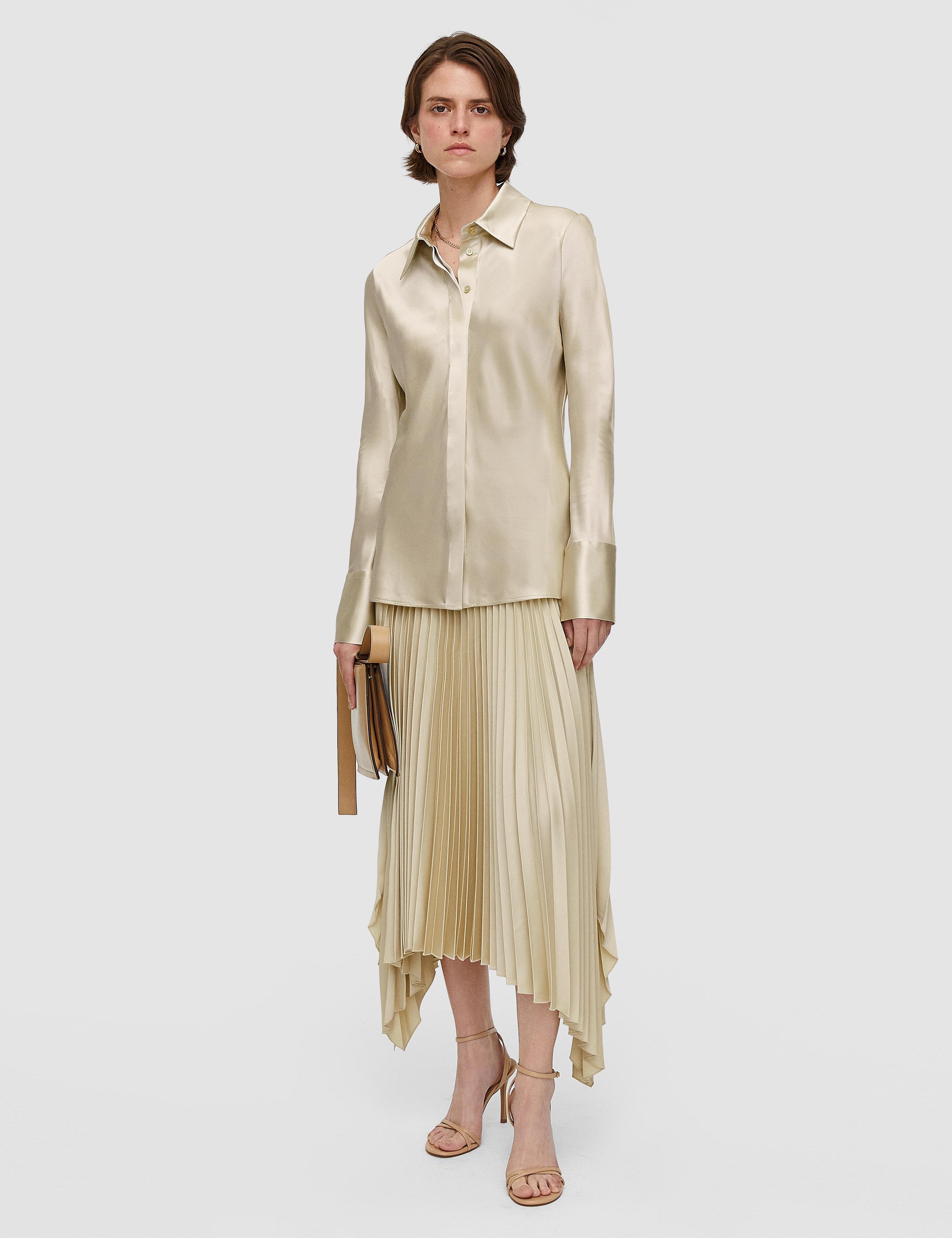 Beige Brunel Silk Satin Blouse - Joseph