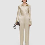 Beige Tova Silk Satin Trousers - Joseph