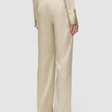 Beige Tova Silk Satin Trousers - Joseph